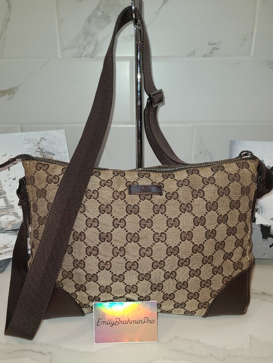 Gucci Handbags - Gucci Vintage Brown GG Supreme Canvas Crossbody